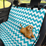 Blue And White Chevron Pattern Print Pet Car Back Seat Cover