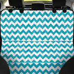 Blue And White Chevron Pattern Print Pet Car Back Seat Cover
