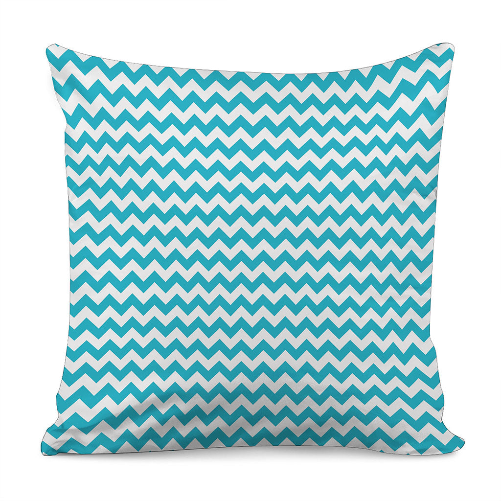 Blue And White Chevron Pattern Print Pillow Cover