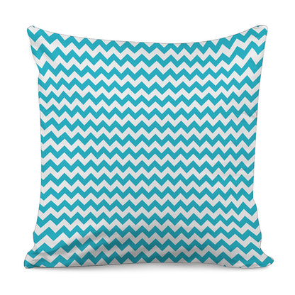 Blue And White Chevron Pattern Print Pillow Cover