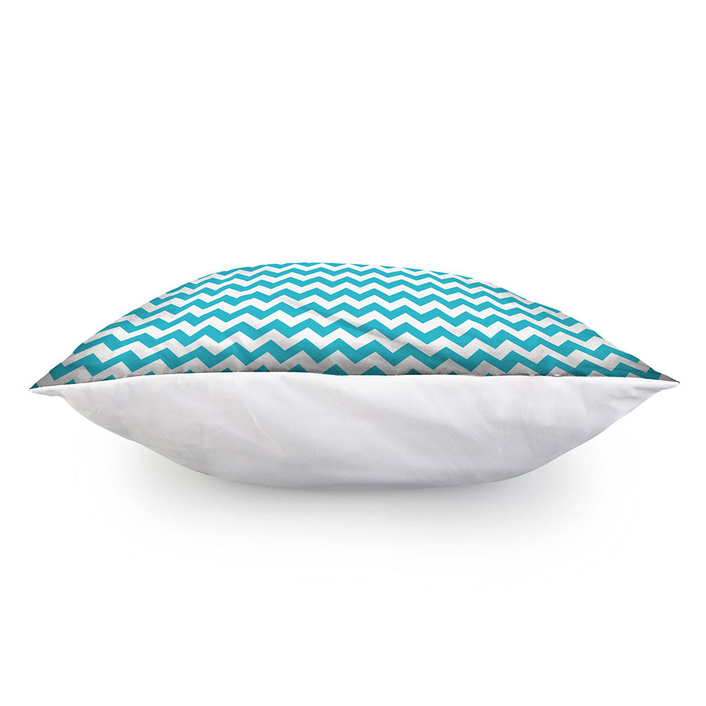 Blue And White Chevron Pattern Print Pillow Cover