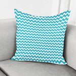 Blue And White Chevron Pattern Print Pillow Cover