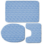 Blue And White DNA Pattern Print 3 Piece Bath Mat Set