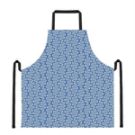 Blue And White DNA Pattern Print Apron