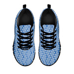 Blue And White DNA Pattern Print Black Sneakers