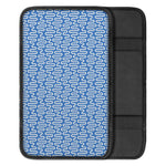 Blue And White DNA Pattern Print Car Center Console Cover