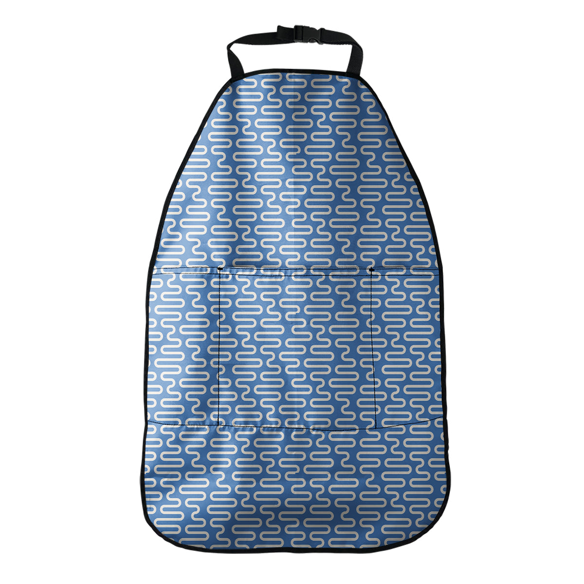 Blue And White DNA Pattern Print Car Seat Organizers