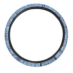 Blue And White DNA Pattern Print Car Steering Wheel Cover