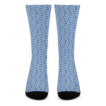 Blue And White DNA Pattern Print Crew Socks