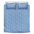 Blue And White DNA Pattern Print Duvet Cover Bedding Set