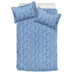 Blue And White DNA Pattern Print Duvet Cover Bedding Set