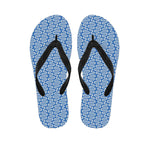 Blue And White DNA Pattern Print Flip Flops