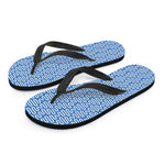 Blue And White DNA Pattern Print Flip Flops