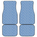 Blue And White DNA Pattern Print Front and Back Car Floor Mats