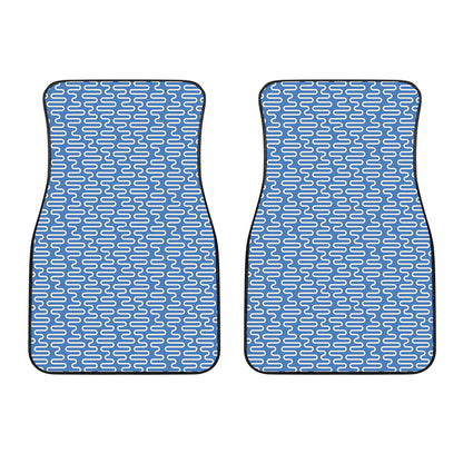 Blue And White DNA Pattern Print Front Car Floor Mats