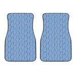 Blue And White DNA Pattern Print Front Car Floor Mats