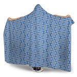 Blue And White DNA Pattern Print Hooded Blanket