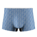 Blue And White DNA Pattern Print Men's Boxer Briefs