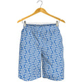 Blue And White DNA Pattern Print Men's Shorts