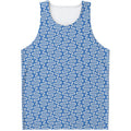 Blue And White DNA Pattern Print Men's Tank Top