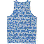 Blue And White DNA Pattern Print Men's Tank Top