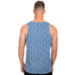 Blue And White DNA Pattern Print Men's Tank Top