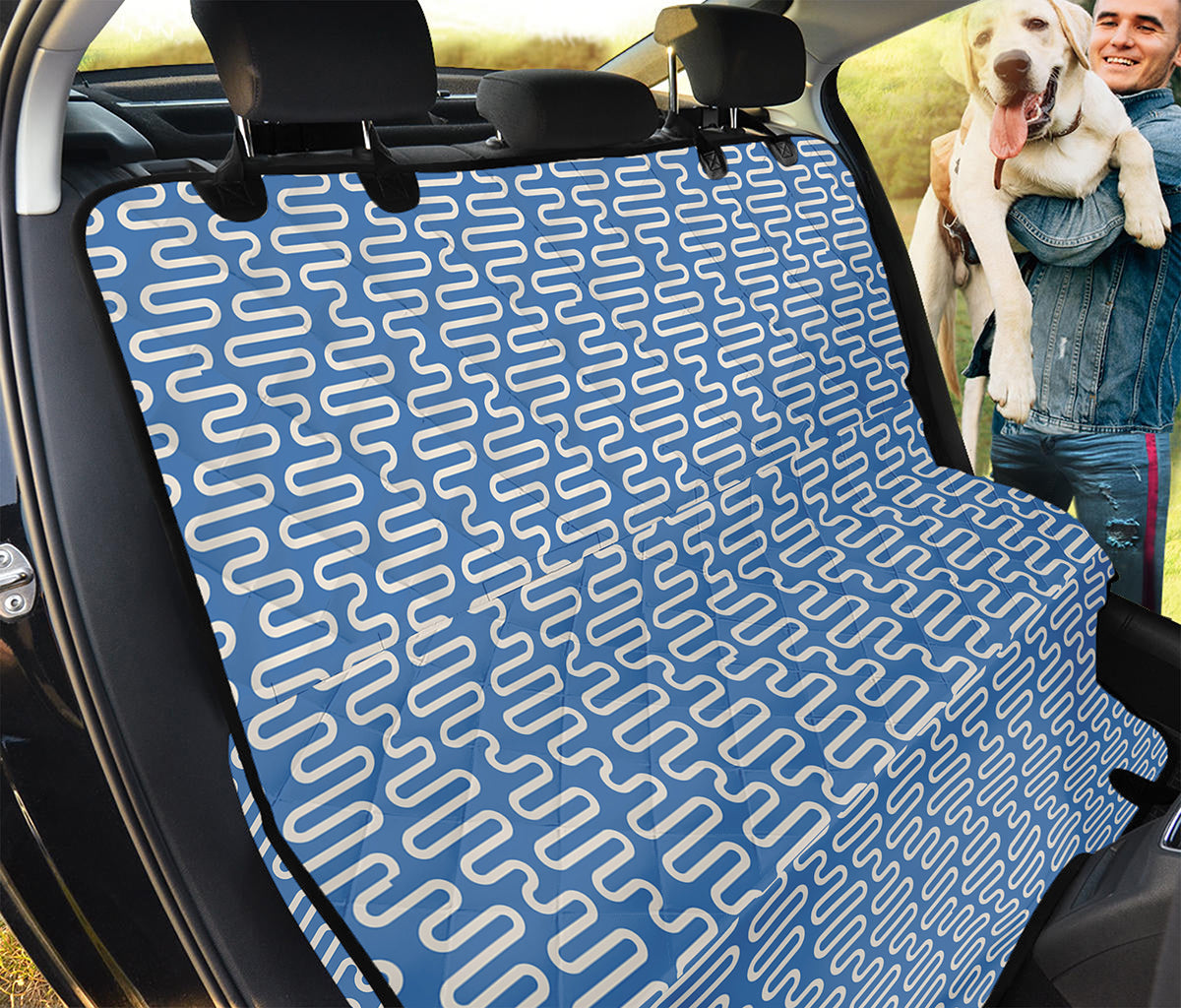 Blue And White DNA Pattern Print Pet Car Back Seat Cover