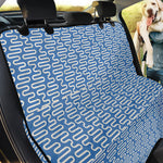 Blue And White DNA Pattern Print Pet Car Back Seat Cover