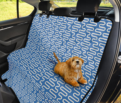 Blue And White DNA Pattern Print Pet Car Back Seat Cover