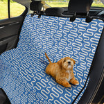 Blue And White DNA Pattern Print Pet Car Back Seat Cover
