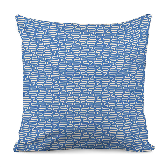 Blue And White DNA Pattern Print Pillow Cover
