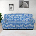 Blue And White DNA Pattern Print Sofa Cover