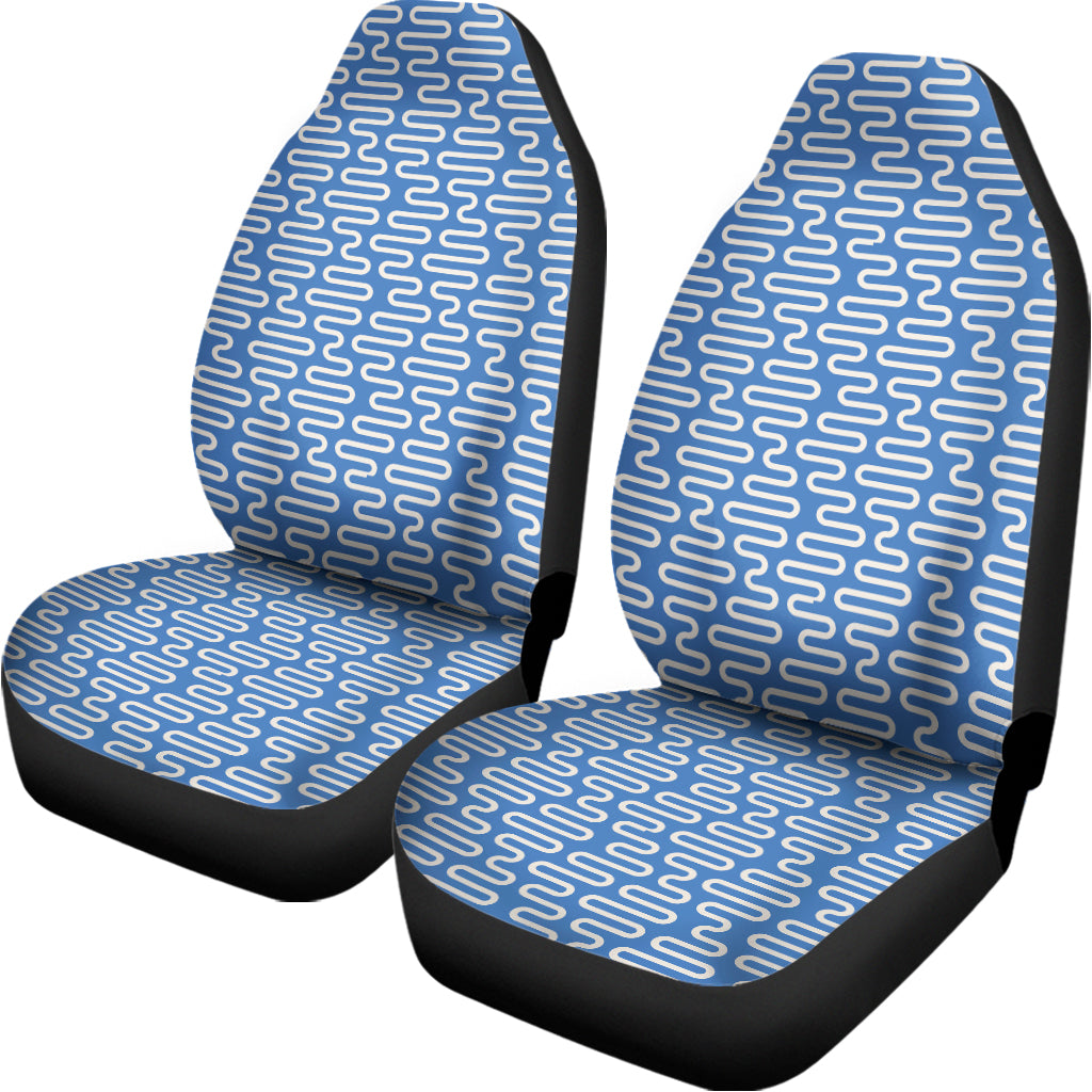 Blue And White DNA Pattern Print Universal Fit Car Seat Covers