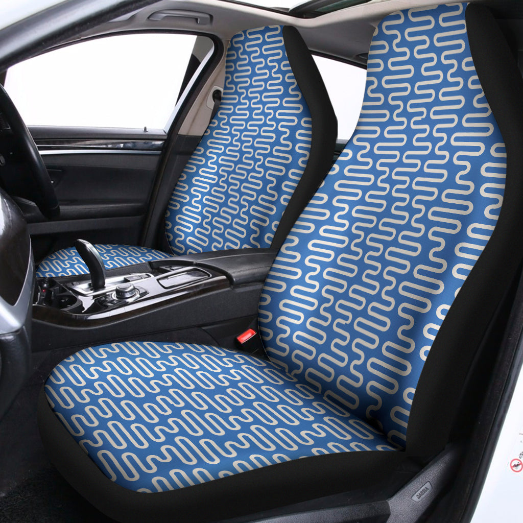 Blue And White DNA Pattern Print Universal Fit Car Seat Covers