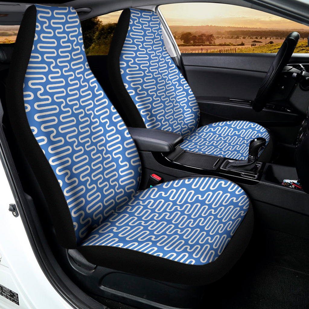 Blue And White DNA Pattern Print Universal Fit Car Seat Covers