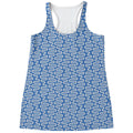 Blue And White DNA Pattern Print Women's Racerback Tank Top