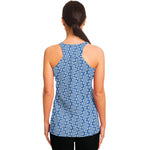 Blue And White DNA Pattern Print Women's Racerback Tank Top
