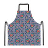 Blue And White Floral Glen Plaid Print Apron