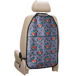 Blue And White Floral Glen Plaid Print Car Seat Organizers