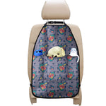Blue And White Floral Glen Plaid Print Car Seat Organizers