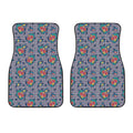 Blue And White Floral Glen Plaid Print Front Car Floor Mats