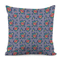 Blue And White Floral Glen Plaid Print Pillow Cover