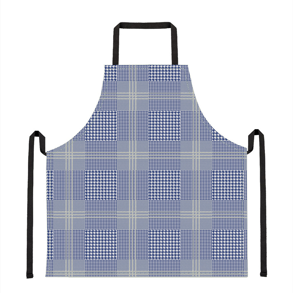 Blue And White Glen Plaid Print Apron