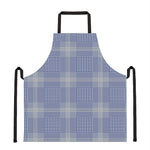 Blue And White Glen Plaid Print Apron