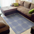 Blue And White Glen Plaid Print Floor Mat
