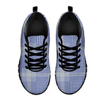 Blue And White Glen Plaid Print Black Sneakers