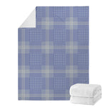 Blue And White Glen Plaid Print Blanket