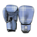 Blue And White Glen Plaid Print Boxing Gloves
