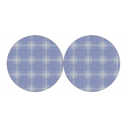 Blue And White Glen Plaid Print Car Coasters