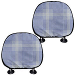 Blue And White Glen Plaid Print Car Headrest Covers